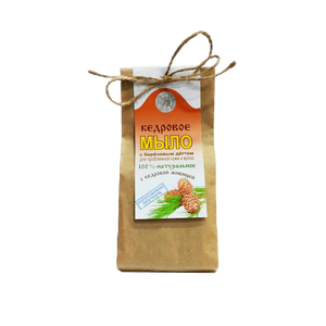 Кедровое мыло для проблемной кожи и волос с березовым дегтем, 80 г.