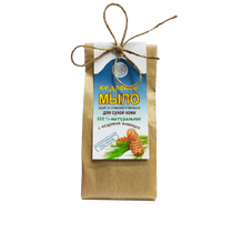 Кедровое мыло-скраб для сухой кожи со сливками и овсянкой, 80 г.