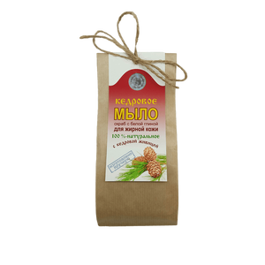 Кедровое мыло-скраб для жирной кожи с белой глиной, 80 г.