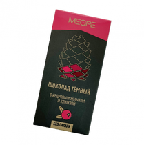 ШОКОЛАД ТЕМНЫЙ "MEGRE" С КЕДРОВЫМ ЖМЫХОМ И КЛЮКВОЙ, 50 Г.