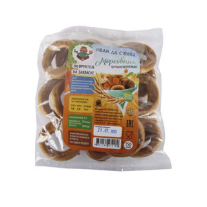Сушка морковная цельнозерновая на закваске на фруктозе, 150г